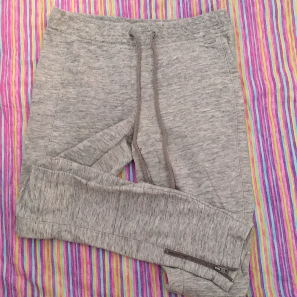 Heather gray zip joggers